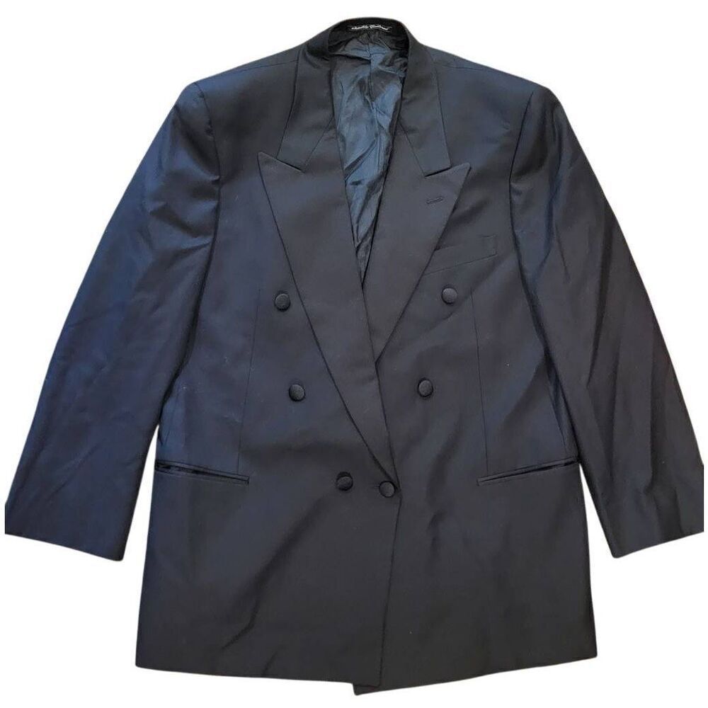 Profilo News Loro Piana Tuxedo Jacket Men's 42 Black Tasmanian Super 120s Wool